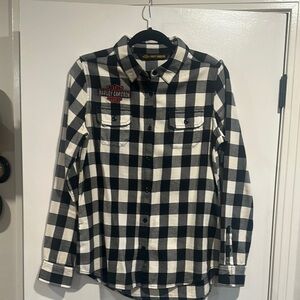 Harley-Davidson Black and White Checkered women’s Shirt